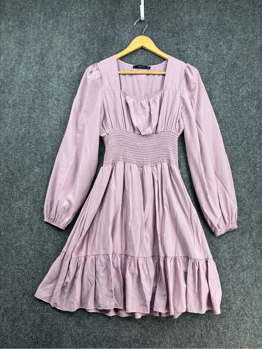 Purple Milkmaid Soft Girl Cottagecore Tiered Smocked Women’s L